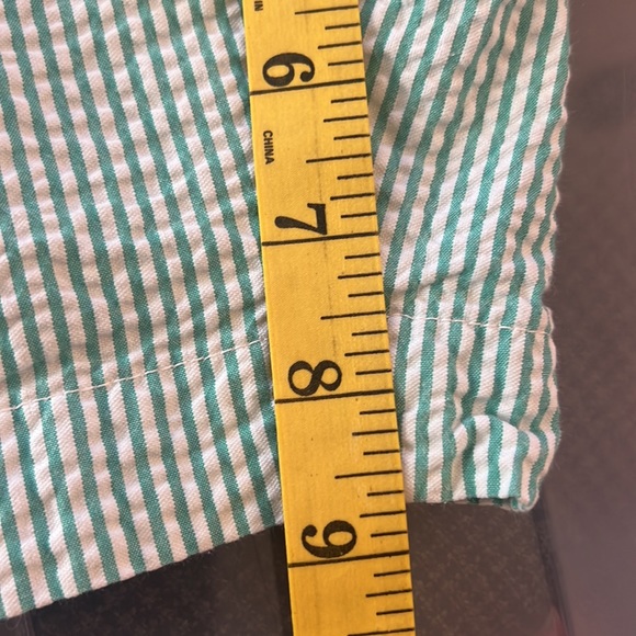 Brooks Brothers Seersucker 40 Waist Green & White With Fish Embroidered Shorts - Picture 4 of 10
